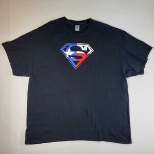 Gildan Superman Texas Edition T-SHIRT Mens Size 2XL Black Heavy Cotton DC